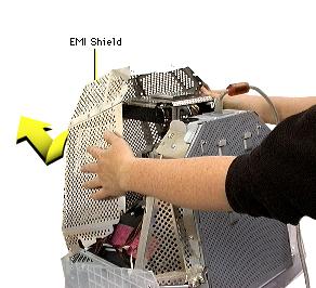 Take Apart EMI Shield - 29 5 Lifting one side of the shield at a time, flex the