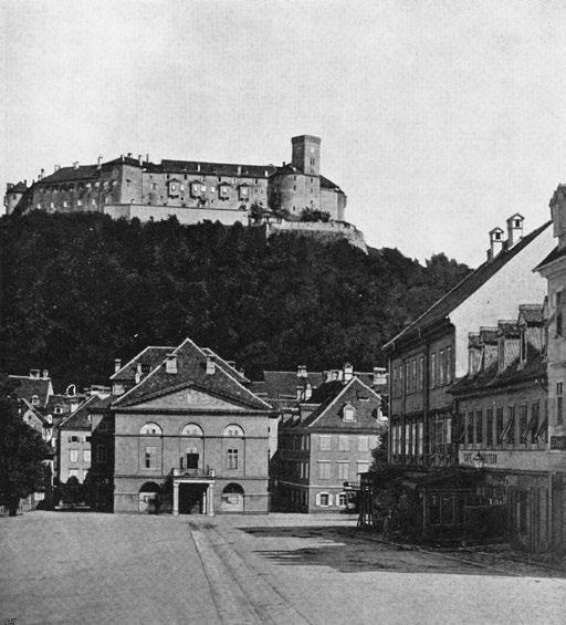 Jernej Weiss Ill. 1: The old building of the Philharmonic Society in Ljubljana, which was destroyed in 1887 by fire. Jernej Weiss: Hans Gerstner (1851 1939): življenje za glasbo.