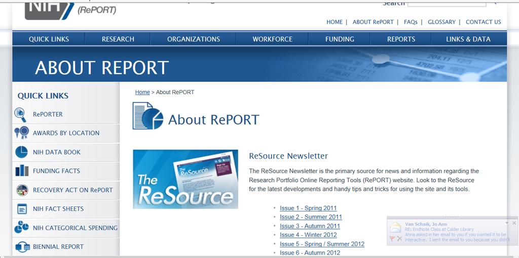 In About RePORT QUICK LINKS Click here Sign up to