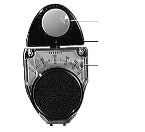 Adjustments Light Meter Setup - 48 Lens Swivel Head Scale Model 246 1 Remove the metal slide, if installed, from the top of the light meter.