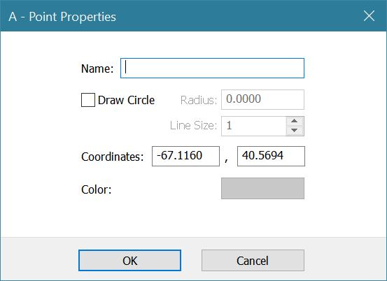 Figure 16. Point Properties The connector properties dialog box in Figure 15 shows what settings are available for connectors. Figure 16 shows the point properties.