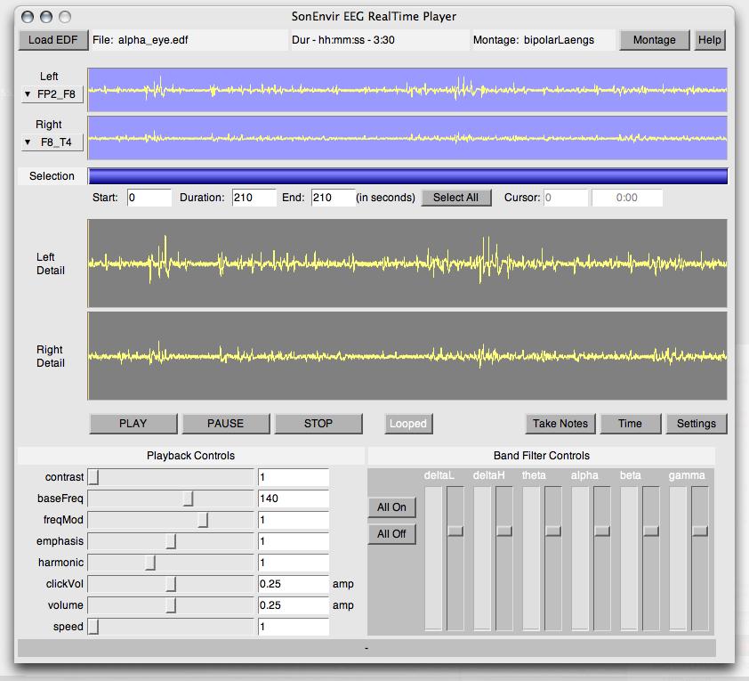Figure 3: The EEG Realtime Player GUI. volume sets the overall volume. 2.2.4.