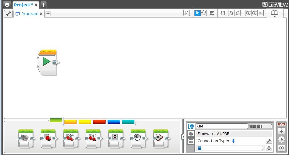 18 EV3 Software: Programming screen Click on a