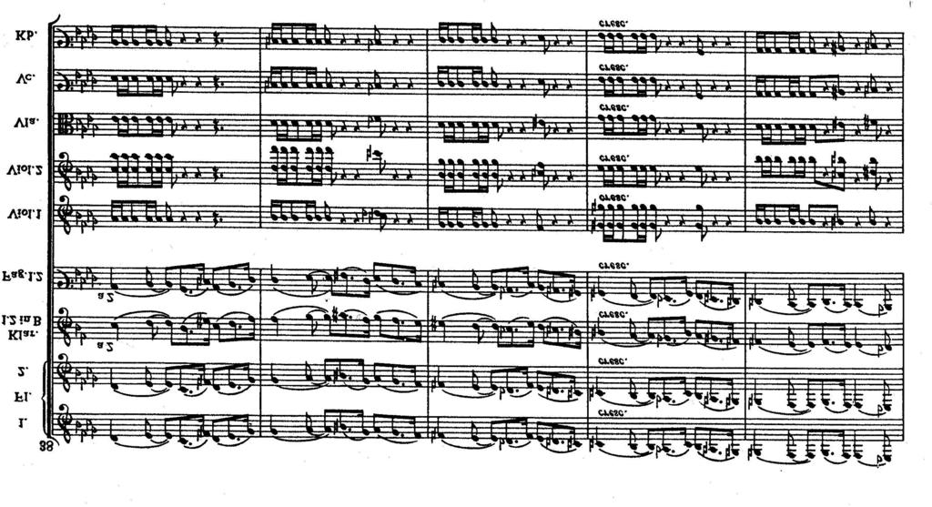 CHAPTER 3. INDEXING 69 Figure 3.4: Score with large number of possible monophonic combinations from Tchaikovsky s Fourth Symphony score in the Dover study edition, Dover Publications, Inc.