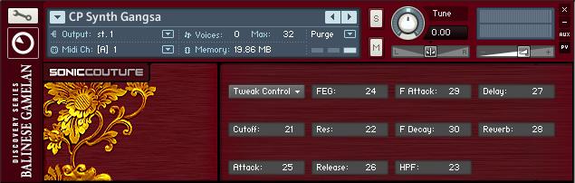 2.4 Tweak Control Page Tweak Control page The Tweak Control page allows you to assign MIDI controllers to the knobs in the Tweak