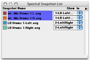 38 SpectraFoo User Manual Selection for Snapshot Averaging 3.