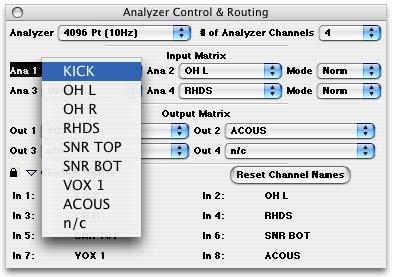 SpectraFoo User Manual 67 The number of analyzer channels determine how many different channels you can analyze at once.