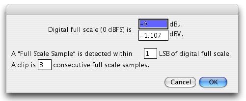 70 SpectraFoo User Manual Physical Unit Calibration To change the physical unit calibration & clipping parameters in SpectraFoo: 1. Choose Level Calibration from the Analyzer menu.