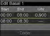 Section 1 I Getting Started Let s Practice: Setting Mltiple Basal Rates 1) From the Home screen, select Basal. 2) Press to Inslin Settings and press.