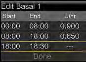 900 basal rate will now need to end at 08:00 since this is the time that yor basal rate needs to decrease. 8) Press to 08:00 and press.