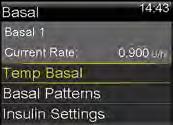 A Temp Basal can be set in either: Percent: delivers a percent of the crrent basal rate Rate: delivers the amont that yo enter A temp basal can be set to deliver more or less than yor crrent basal