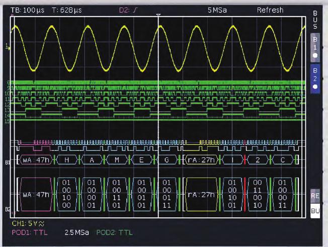 H O O 1 0 / H O O 1 1 S e r i a l B u s for all Oscilloscopes of the HMO Series 10HOO10 Mixed Signal and Bus