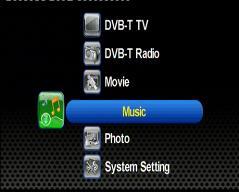 Music The section below will explain how to quickly play a music file stored on USB device. 1. After selecting music playback mode on the home screen, file browser screen will appear.