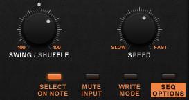 Swing / Shuffle Determines the swing/shuffle groove of the internal sequencer by adding negative or positive delay to sub-divisions of each beat.