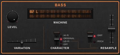 The following descriptions briefly explain the different editing parameters available for the 82 L bass drum.