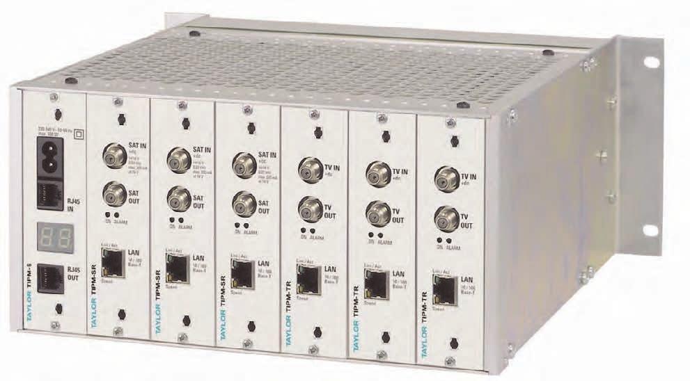 DVB-S & DVB-T via IP TIPM 6 and TIPM 11 IP head ends. Wall mounting The new modular IPTV headend series contains two different base units.