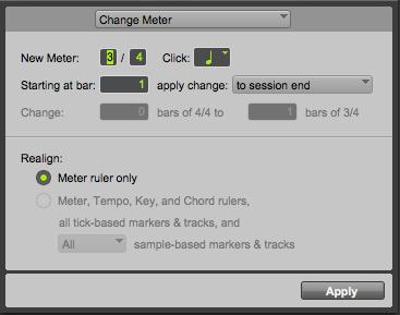 How to: Change a Time Signature (Pro Tools Meter Change Window) Strike intelligently follows time signature changes in your software.