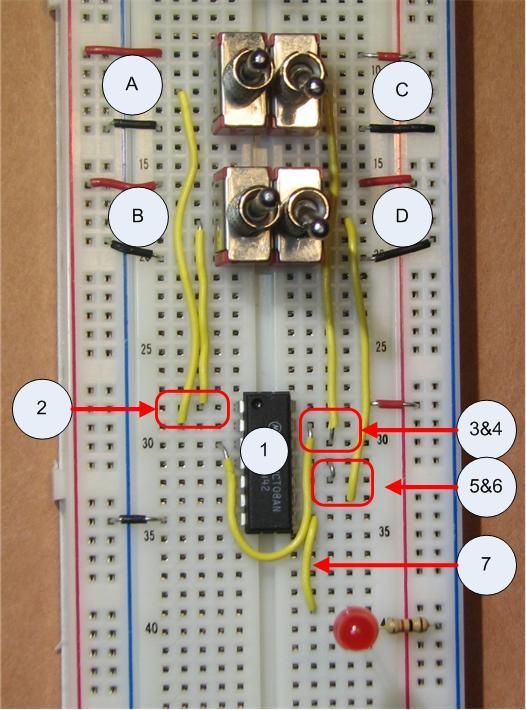 DIGITAL CIRCUIT PROJECTS 57 Figure 5-3: 7408 pin configuration diagram When this is completed, your circuit