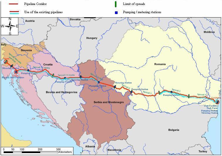 Dezvoltare regională Există trei mari proiecte de oleoducte menite să evite traversarea strâmtorii Bosfor (continuarea conductei Baku Ceyhan) Constanta - Trieste (1,360 km, prin Romania, Serbia,