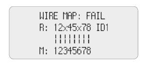 Test 3: Normal wiring diagram (WIREMAP) display: The LAN Network Cable Tester will automatically detect the far-end matcher (ID) or local port (L) cable and it will display the wiring diagram