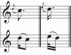 Die appoggiatura kan n trap bokant of onderkant (meestal bokant) die harmonie-noot voorkom en klink dissonant teen die akkoordnote.