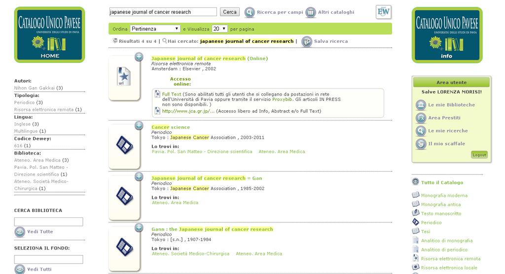 Research journals in the Catalogue You can find the list of