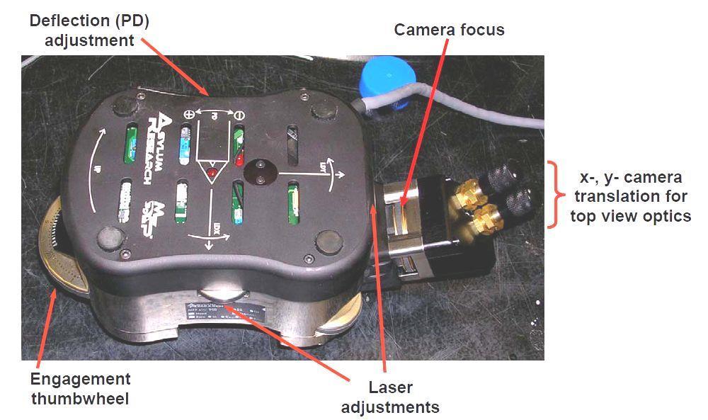 ALIGNMENT CHECK WITH VIDEO CAMERA 1. Turn on the light source for the video camera. The black switch knob is located on the right corner of the AFM computer cart. 2.