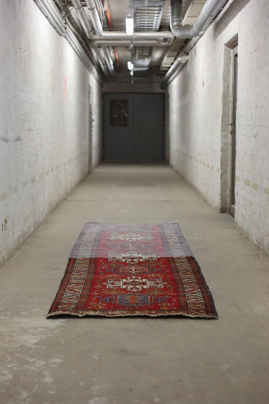 ORIENTAL RUG installation (3,5 x 1 m) varnish DAVID MERAN 2015 Carpets have the power of defining room. They create an invisible space just by being rolled out.