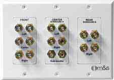 Wall plate for single speaker Terminates speaker wires Gold-plated binding posts connect to spade lugs,