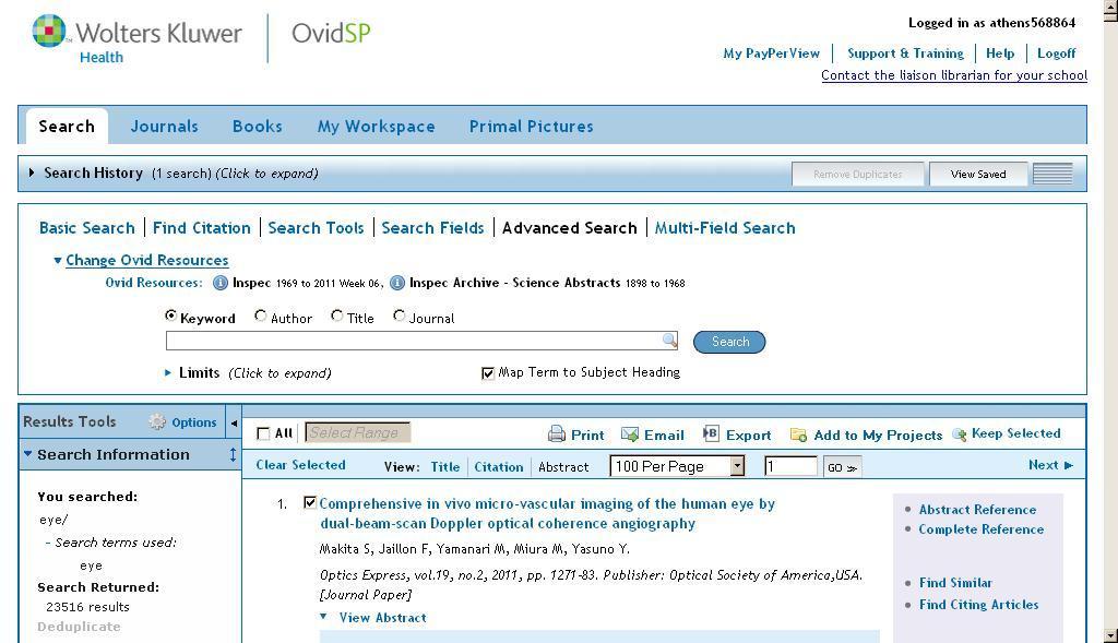 OVID databases (e.g.