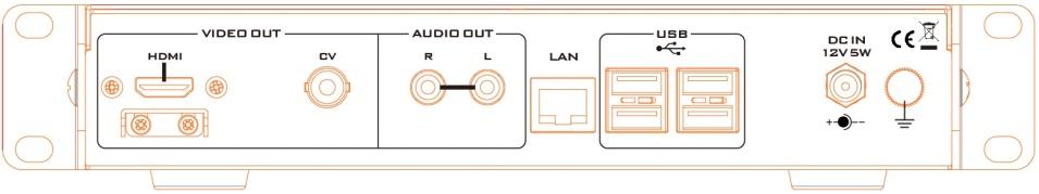 Rear Panel AUDIO OUT (RCA) RCA stereo for a line level analogue audio.