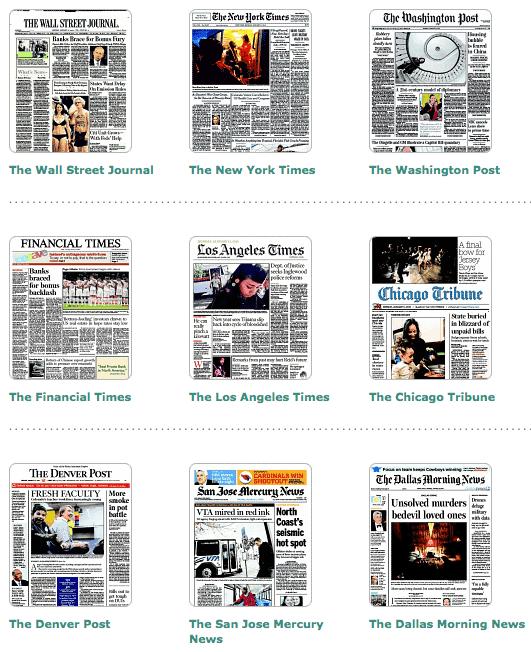 Newspapers on Nook