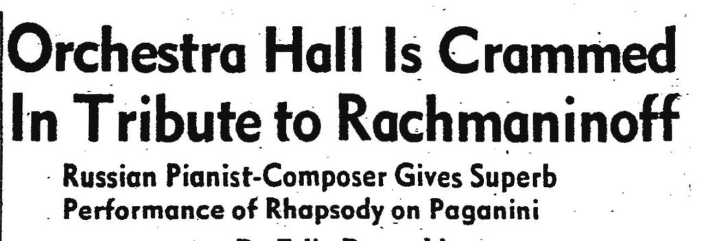 and Musicians, in its fifth edition, published in the 1950s, concluded its dismal appraisal of his output: The enormous popular success some few of Rachmaninov s works had in his lifetime is not