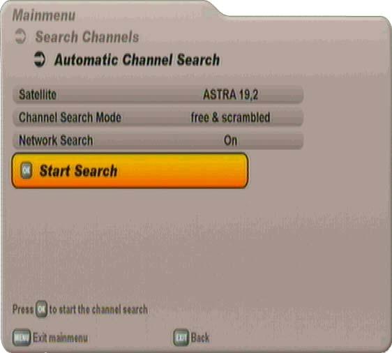 CHANNEL SEARCH (CHANNEL SCAN) Select the Search Channels menu using the menu button, the buttons on the main menu and. Also pay attention to the bars at the bottom of the on-screen display!
