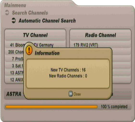 CHANNEL SEARCH (CHANNEL SCAN) Newly found channels are identifi ed with the designation New after the channel name.