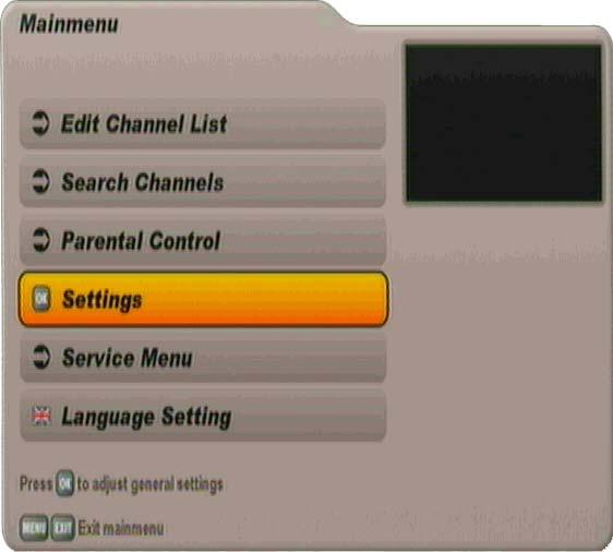 SETTINGS The selected menus, sub-menus and positions, as well as the parameters to be set, are each highlighted in colour. The menus are self-explanatory to a great extent.
