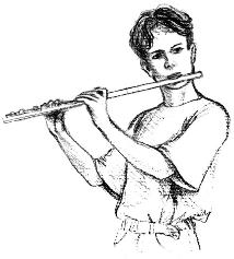 Book page: 35 Illustrated Fluteplaying Shoulders & Elbows A relaxed shoulder position Keep your elbows away from your body (to allow correct