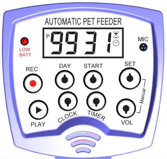 Quick Start Guide Large-capacity Automatic Pet Feeder Control Panel Keys CLOCK displays clock (current time) TIMER switches between preset feeding times VOL sets the feeding volume/portion-size SET