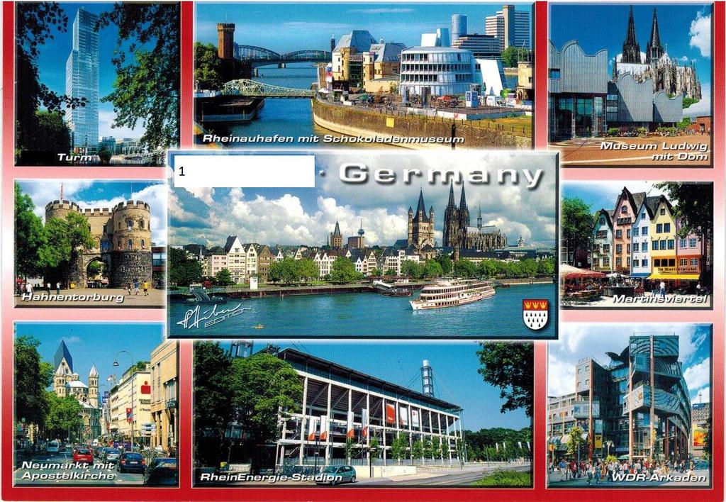 Reading & Writing a Postcard: Adjectives & Present Simple/Continuous Practice (A2+) 1: Look at the postcard from Germany. What city is it? Write the name in the box.