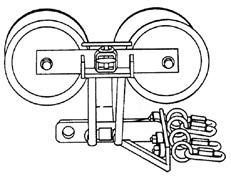 Cable positioner (or magic box) Pushed in front of a lasher by a cable block pusher to uniformly position multiple
