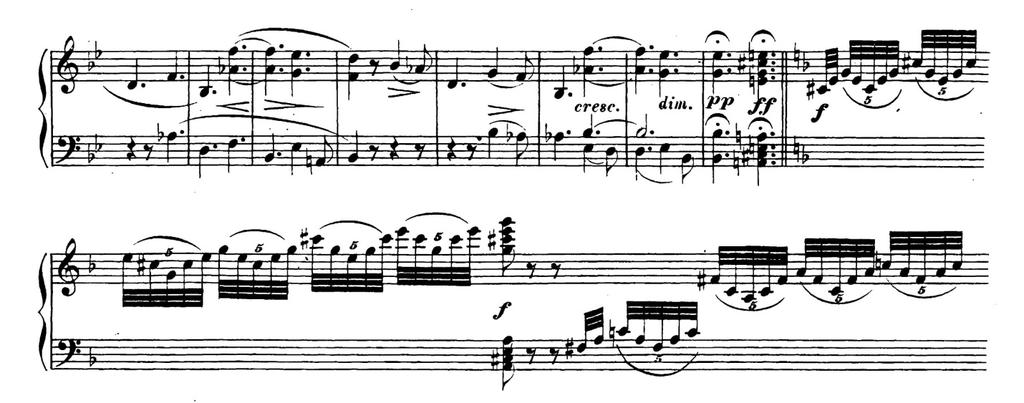 11 Ex.10: Beethoven s Fantasy op. 77, mm. 31-39. Haydn and Beethoven, in many ways, also share the same elements presented at the conclusion of their fantasias.