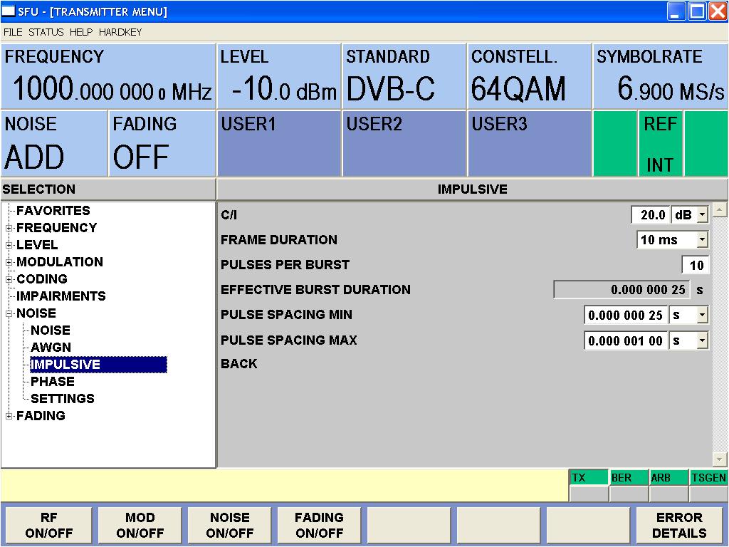 Fig. 19 Impulse timing settings 4.2.1.2 Test Execution As for the remaining parameters, use the same settings as the ones mentioned in the previous chapter.