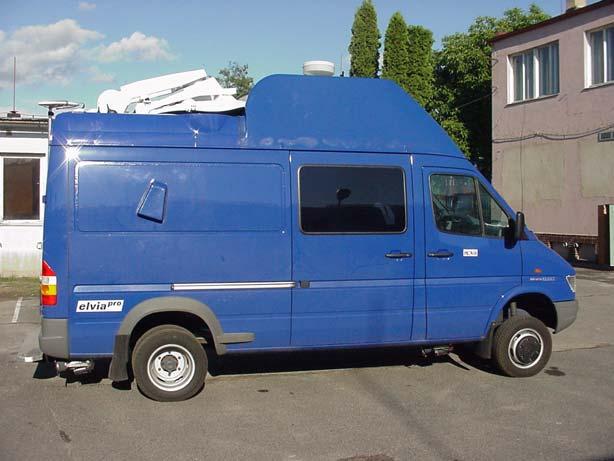 DSNG Application summary: Small-sized unit, based on a MB Sprinter 416D 4x4 Ideal for live news, sport and