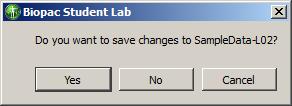 simply meant to close the data window. To exit the application, choose Quit from the File menu. 94. If prompted, click Yes to save all changes. 95.