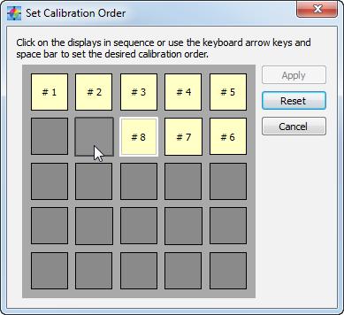 37 NEC DISPLAY WALL CALIBRATOR - USER S GUIDE Calibration Order After the Layout Wizard has been used to configure the layout of the video wall, the order in which operations such as measuring and