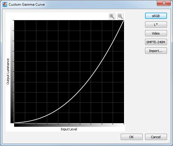 43 NEC DISPLAY WALL CALIBRATOR - USER S GUIDE Custom Gamma Curve dialog The Custom Gamma Curve dialog is accessed by clicking the Edit.