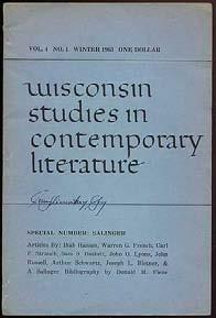 XXXXXXXXXXXXXXXXXXXXXXXXXXXXXXXXX DEMBO, L.S., edited by. Wisconsin Studies in Contemporary Literature, Volume 4, No. 1, Winter 1963: Special Number: Salinger.