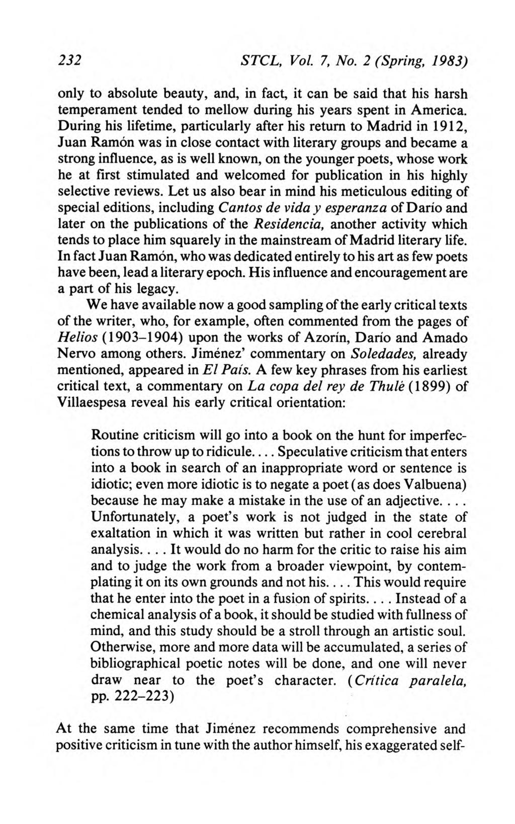 Studies in 20th & 21st Century Literature, Vol. 7, Iss. 2 [1983], Art. 9 232 STCL, Vol. 7, No.