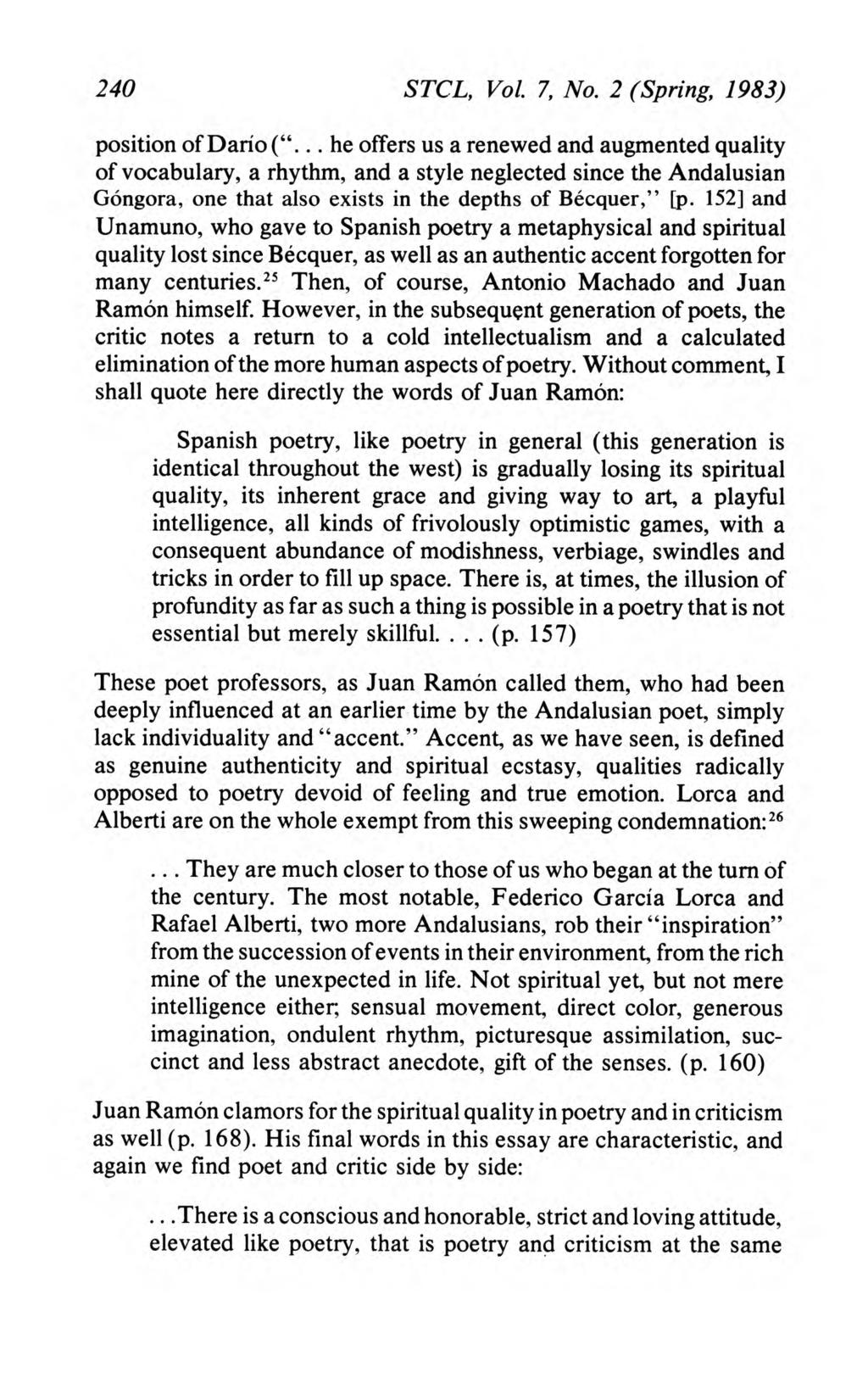 Studies in 20th & 21st Century Literature, Vol. 7, Iss. 2 [1983], Art. 9 240 STCL, Vol. 7, No. 2 (Spring, 1983) position of Dario (".