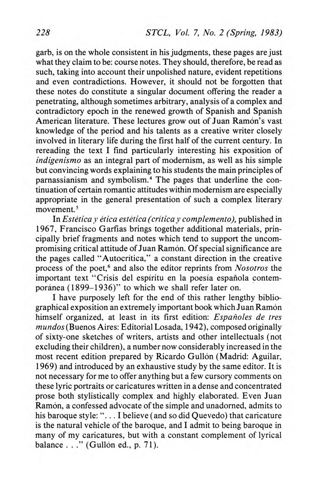 Studies in 20th & 21st Century Literature, Vol. 7, Iss. 2 [1983], Art. 9 228 STCL, Vol. 7, No.